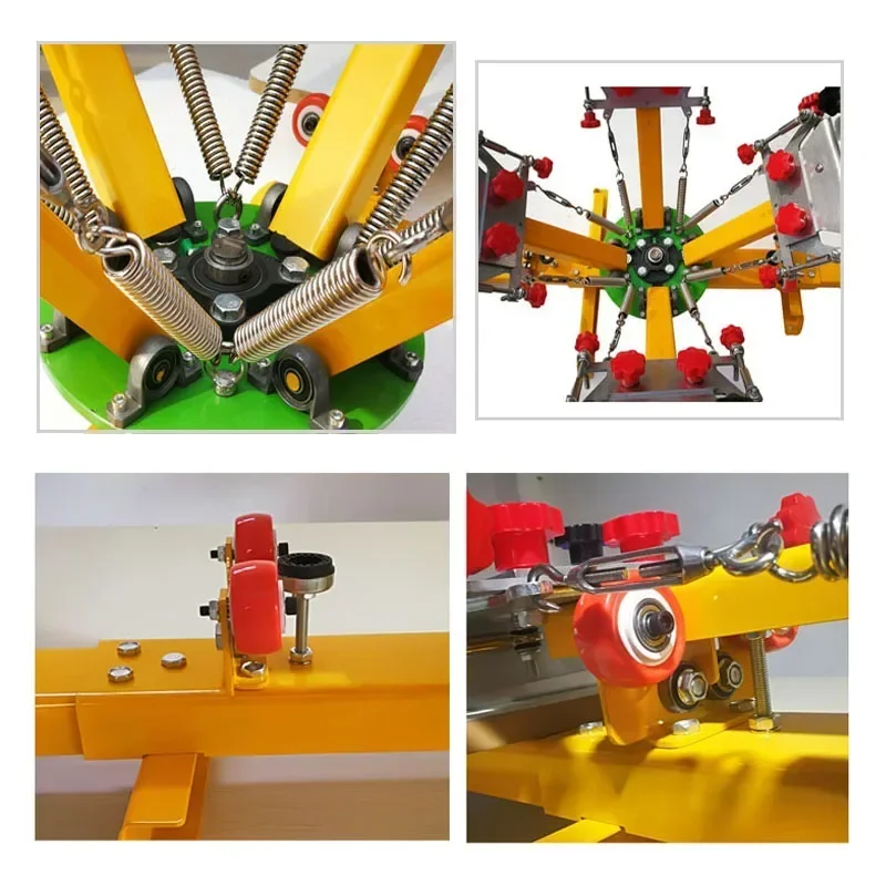 4 Color 1 Station Manual Micro Registration Carousel Screen Printing Machine For T-shirt Printing Hobby Small Business