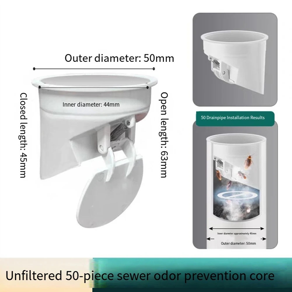 PVC Sewer Built-in Floor Drain Toilet Flange Ring Automatic Closing Floor Drain For Home Improvement Tool Accessory