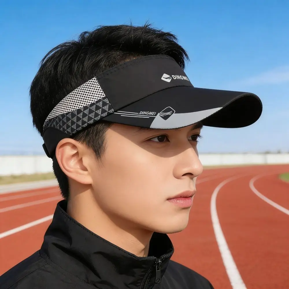 Summer Empty Top Sun Hat Anti-UV Adjustable Sports Visor Breathable Long Brim Tennis Hat Cycling