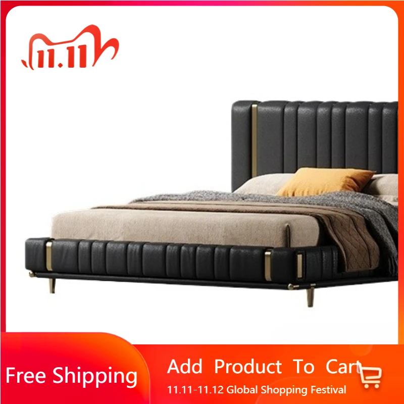 

Light Luxury Double Bed Designer European High Quality Aesthetics Wedding Bed Unusual Modern Trendy Beliche Hotel Furniture