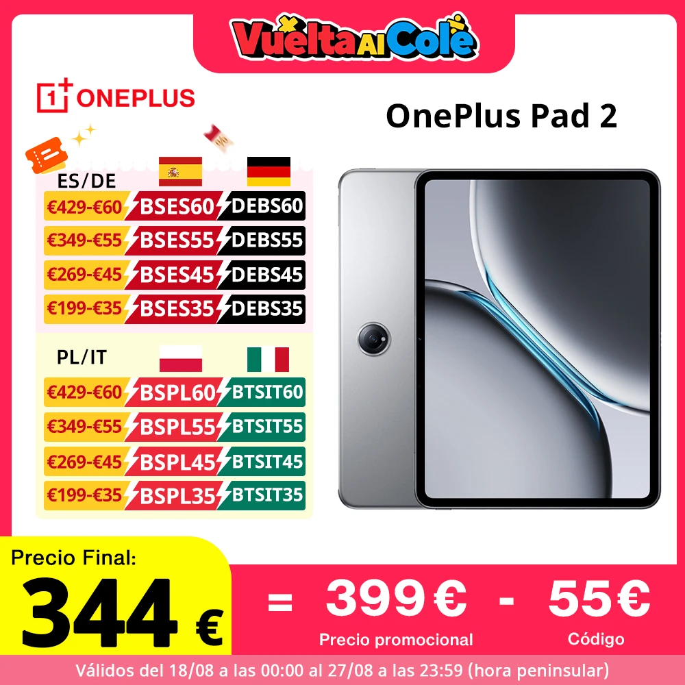 Versione globale OnePlus Pad 2 Snapdragon 8 Gen 3 Chipset 3K 12.1 pollici Display 9510mAh Batteria 67W SUPERVOOC Carica 13MP Fotocamera posteriore Tablet