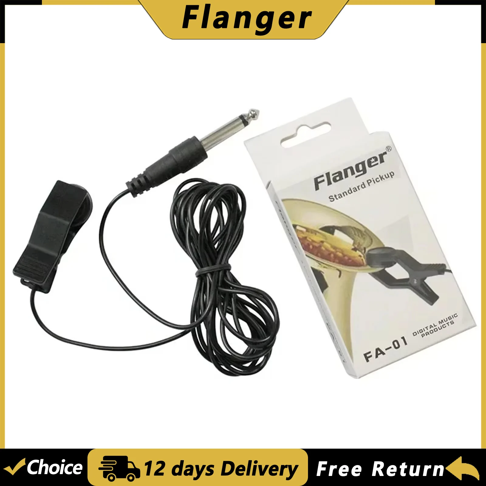 Flanger FA-01 Guitar Pickup Professional Clip-on Microphone Pickup for Violin Banjo Mandolin Ukulele Guitar Accessories Tools