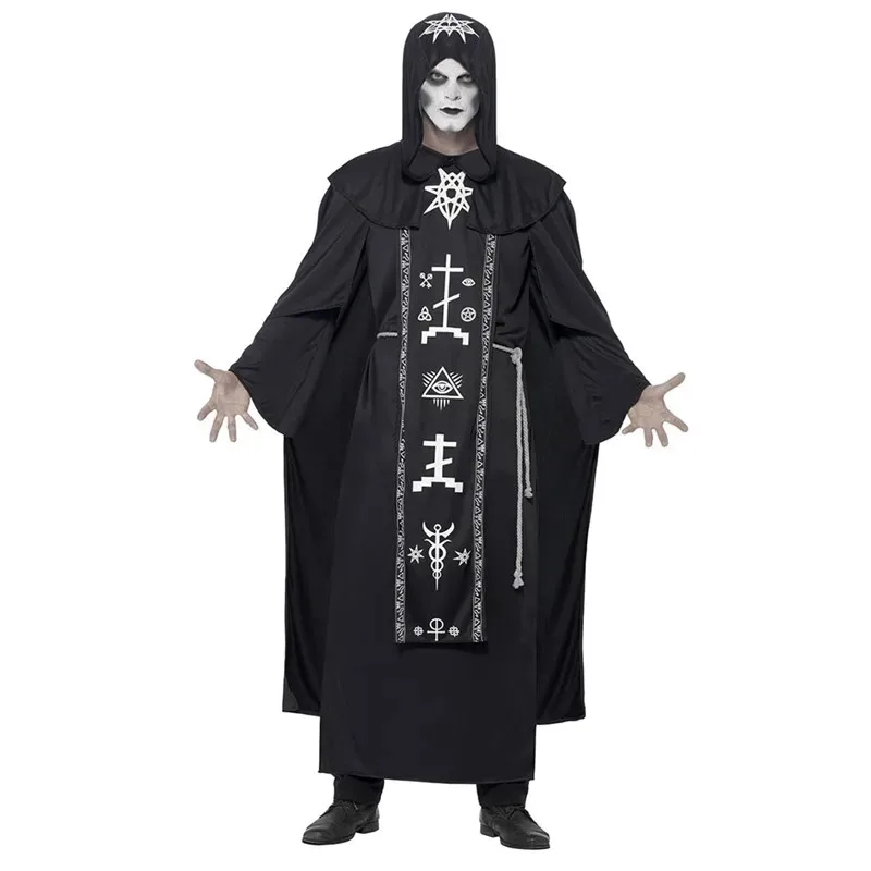 

Хэллоуин Представление Священник Монах Волшебник Крестный отец Халат Необычный костюм Карнавальная вечеринка Пара вампиров Платье для косплея tt9]