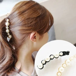 Women Pearl Banana Hair Clips Claws for Lady Adult Hair Combs Fashion Ponytail Barrettes Hair Accessories onytail Holder Hairpin