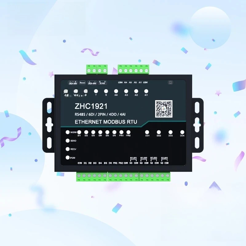 2025 6-Channel Modbus RTU & Modbus TCP Ethernet Converter RJ45 to RS232 RS485 Serial Device Server with MQTT Protocol