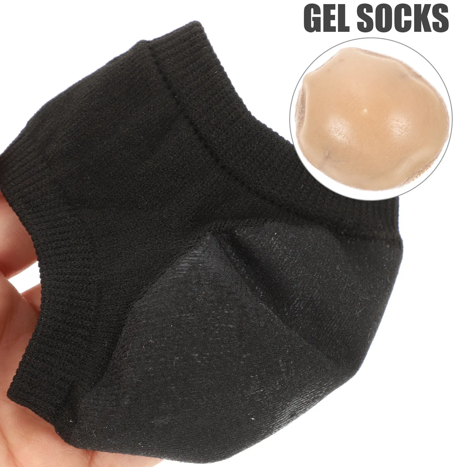 4Pairs Heel Socks Toeless Elastic Moisturizing Gel Heel Covers Comfortable Breathable Socks for Cracked Rough Feet Prevention