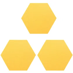 15Pcs/Set Hexagon Felt Board Hexagonal Felt Wall Sticker 3D Decorative Home Message Board Baseboard Gray Yellow Series