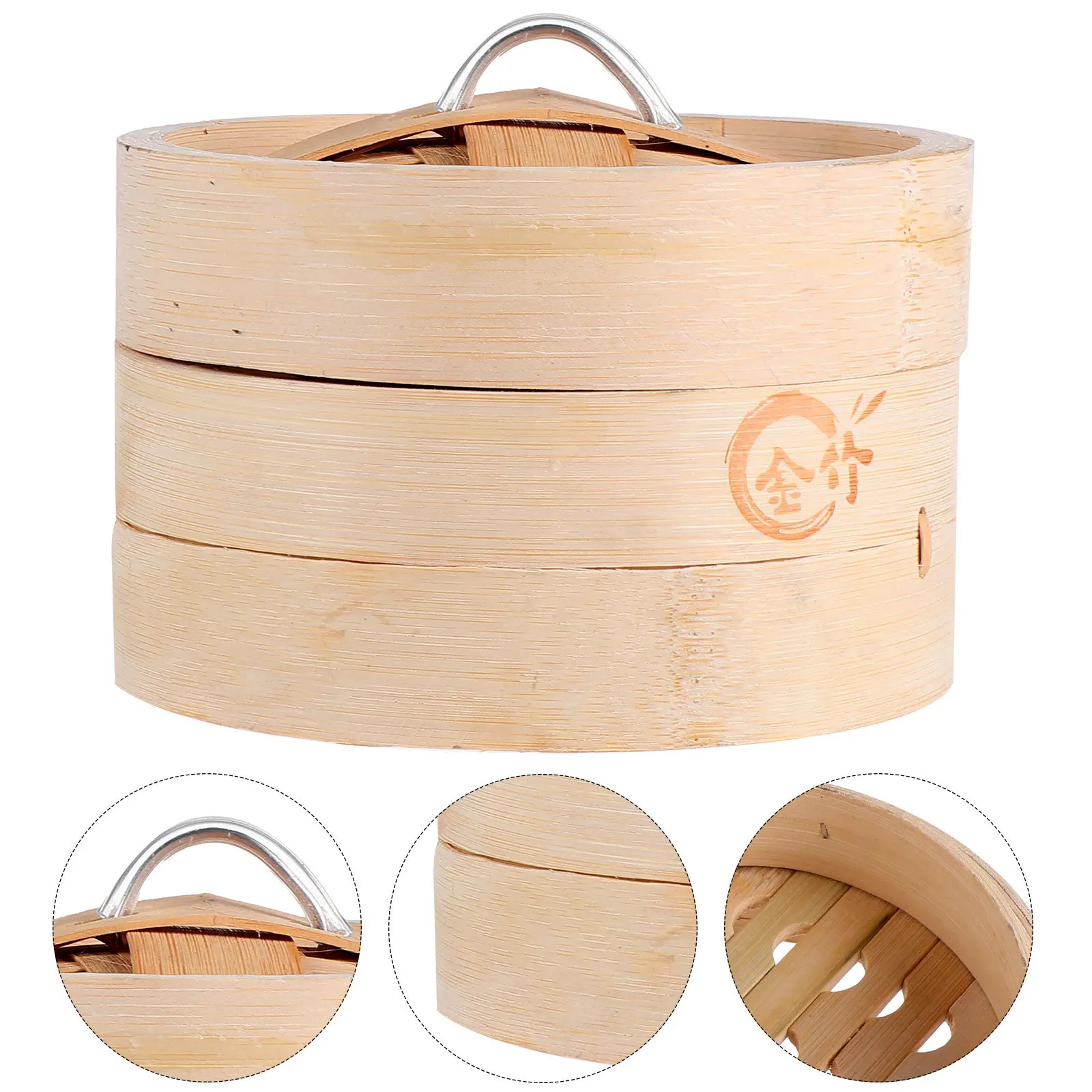 

1Set Bamboo Steamer Basket Premium Thickened Practical Food Steamer Household Kitchen Supplies Kitchen Supplies