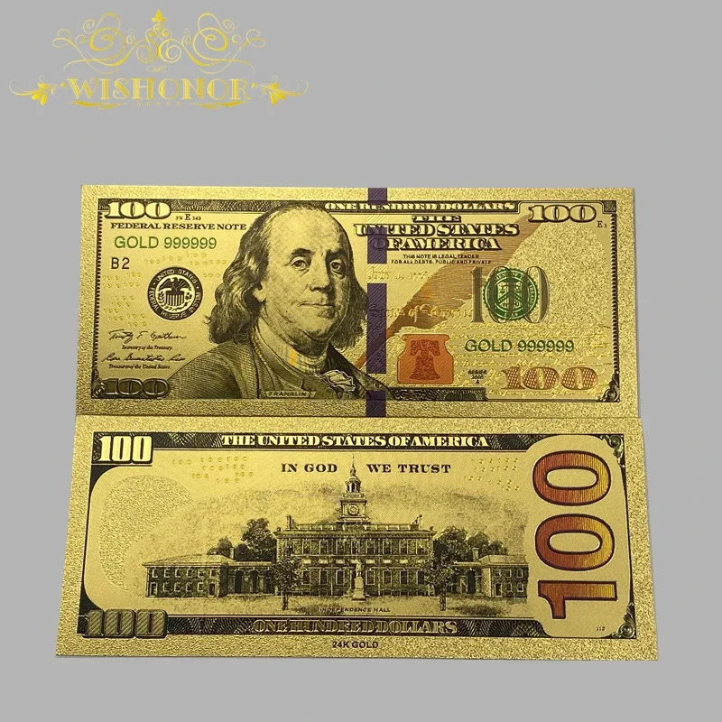 All Style America 100 Dollar Banknote New 100 Dollar in 24k Gold Plated For Collection