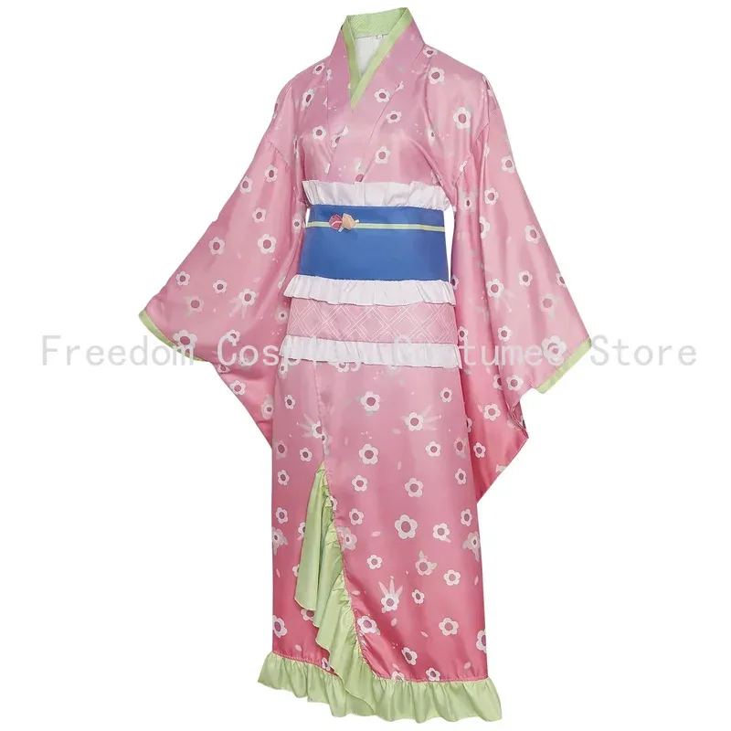 qa156Аниме Канродзи Мицури Косплей Костюм Парик Розовое Кимоно Платье Одежда Хэллоуин Карнавал Вечеринка Маскировка Женские Костюмы