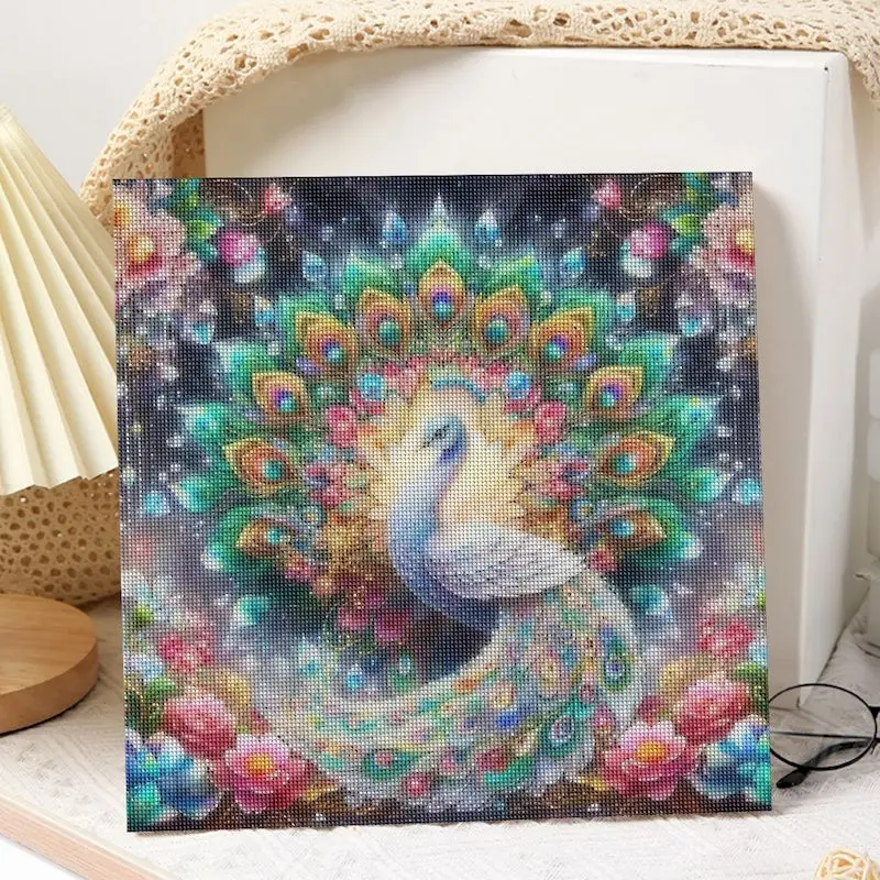 SDOYUNO Diy Diamond Painting Peacock Full Square Round Diamond Mosaic Flower Cross Stitch Diamond Art Animal Home Decoration