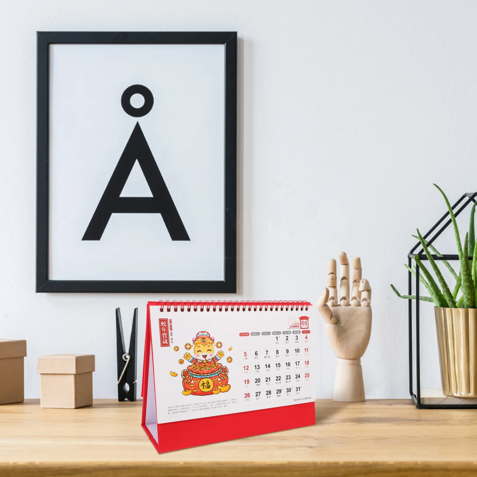 Desk Calendar Chinese Planner 2024 Table 2025 Lunar Year Monthly New Desktop Academic