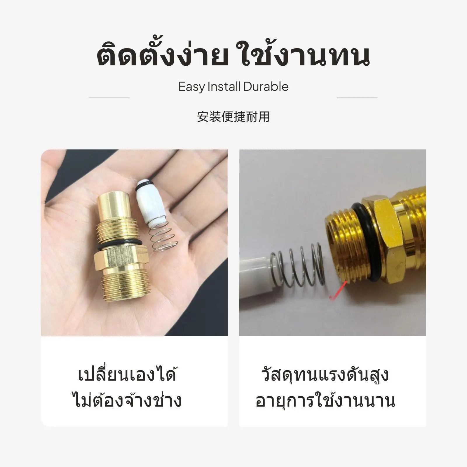 Car Wash Valve 2 Piece Set High Pressure Washer Pump Head Connector for Household Water Cleaning