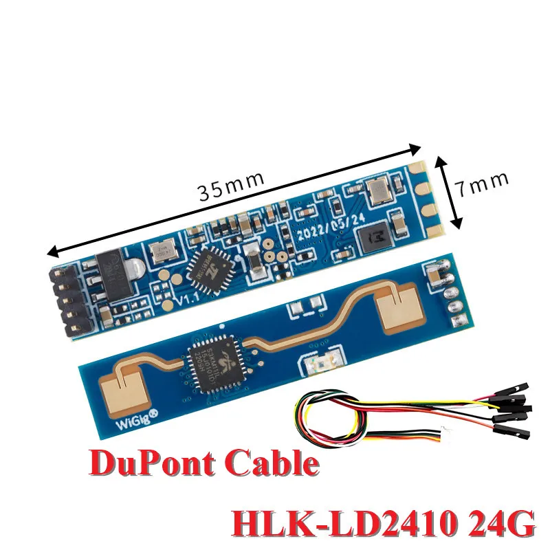 HLK-LD2410 24G FMCW 24GHz Smart Human Presence Sensing Radar Module LD2410  Millimeter Wave Motion Switch Sensor 5pin Cable