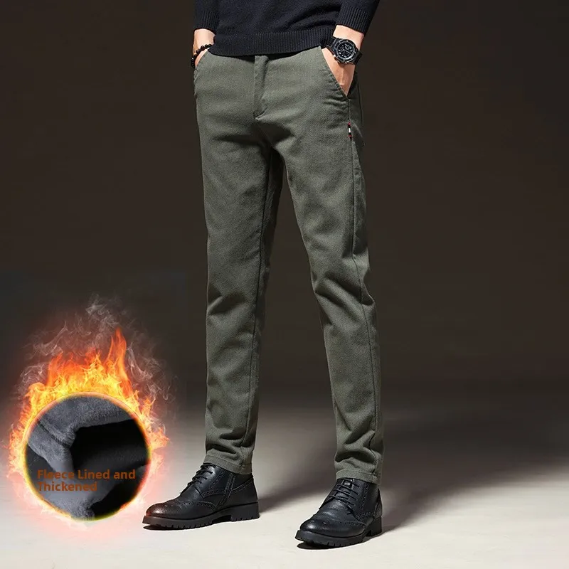 

Men's Autumn Casual Warm Slim Straight Long Pants 2025 Comfortable Loose Fit mid Waist Japanese Sle Color