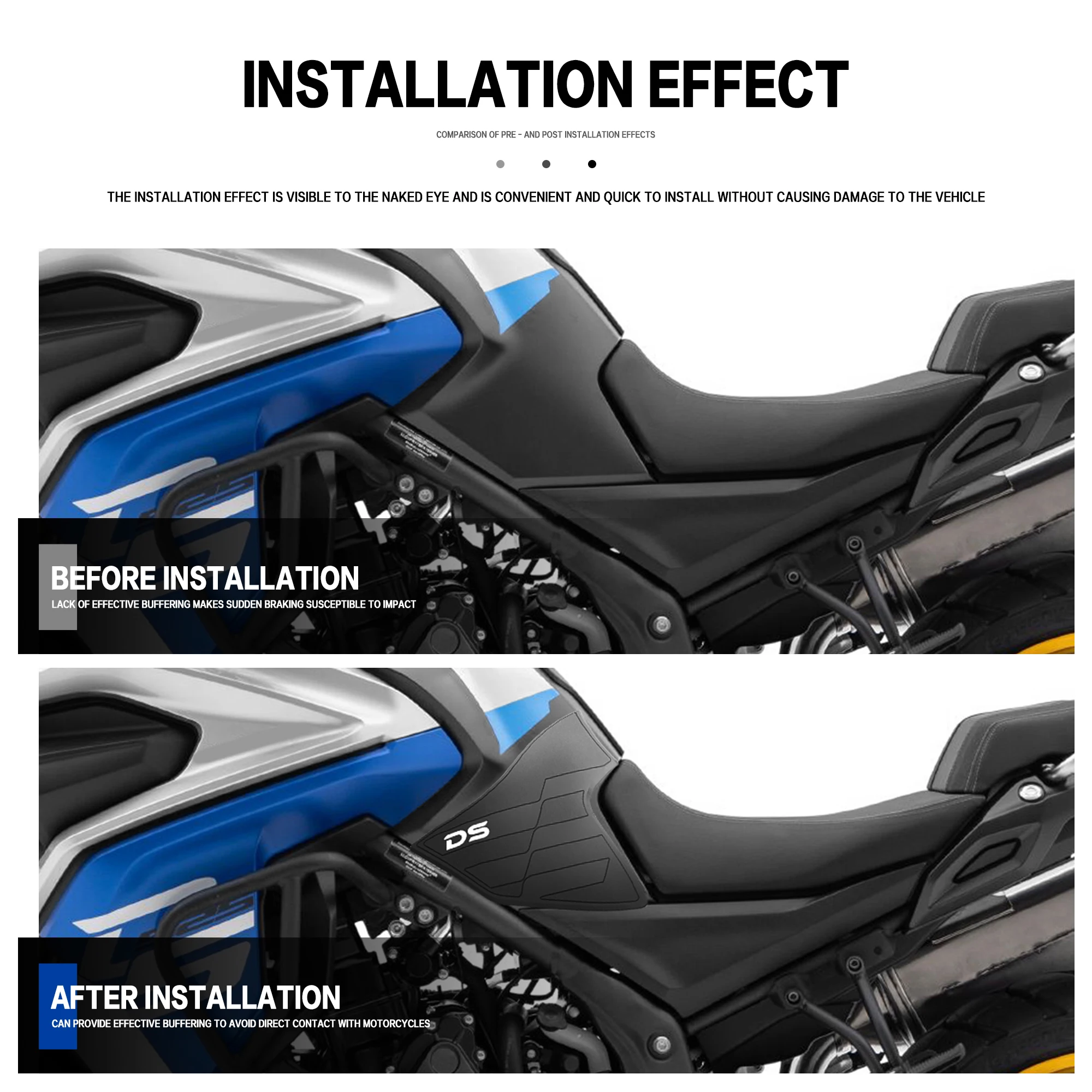 ل VOGE DS525X 525DSX 2023 2024 خزان وقود دراجة نارية وسادة خزان الغاز منصات الجر خزان القبضات ملصقات جانبية حامي ملصق مائي