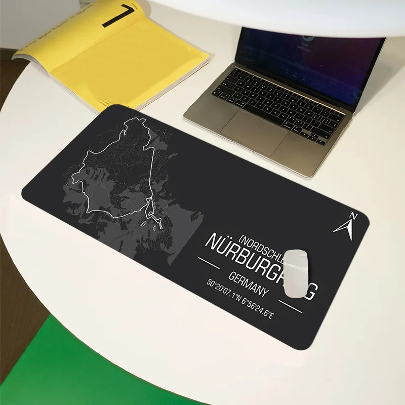 CIFBUY Large Mouse Pad Rubber Non Slip Gaming Desk Mat Nürburgring Germany Map Track Pattern Art Office Laptop Keyboard Protecto
