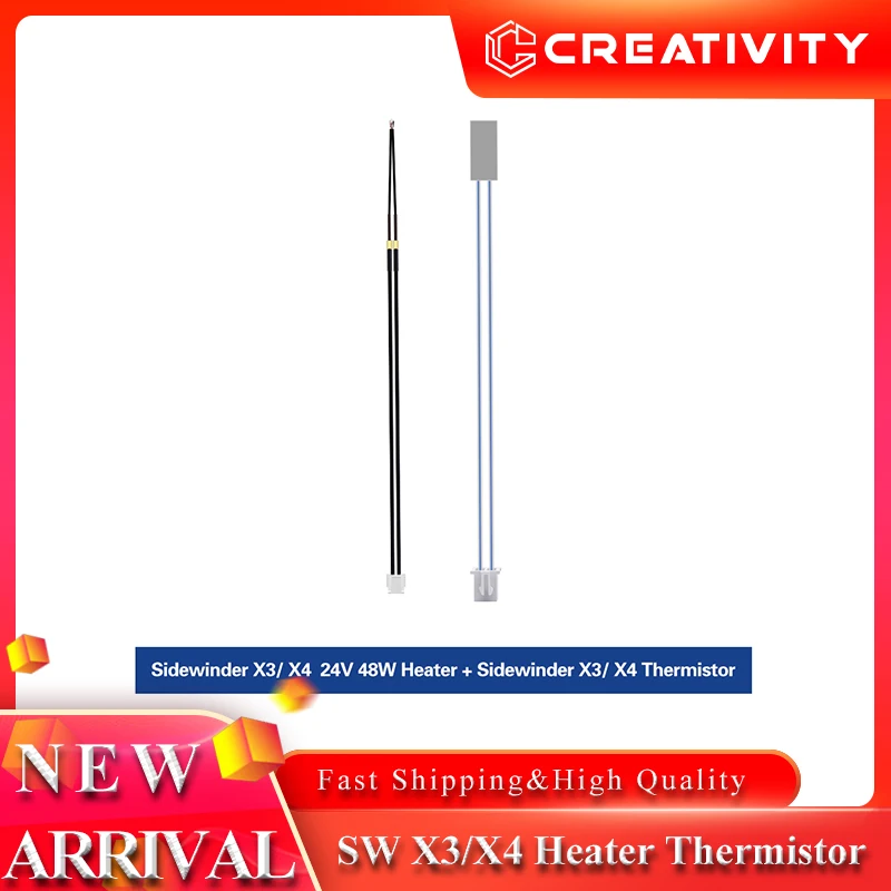 

For Artillery SW-X3 X4 3D 24V 48W Ceramic Cartridge Heater Heating Rod 300°C And 100K NTC Thermistor For Sidewinder X3 X4 Series