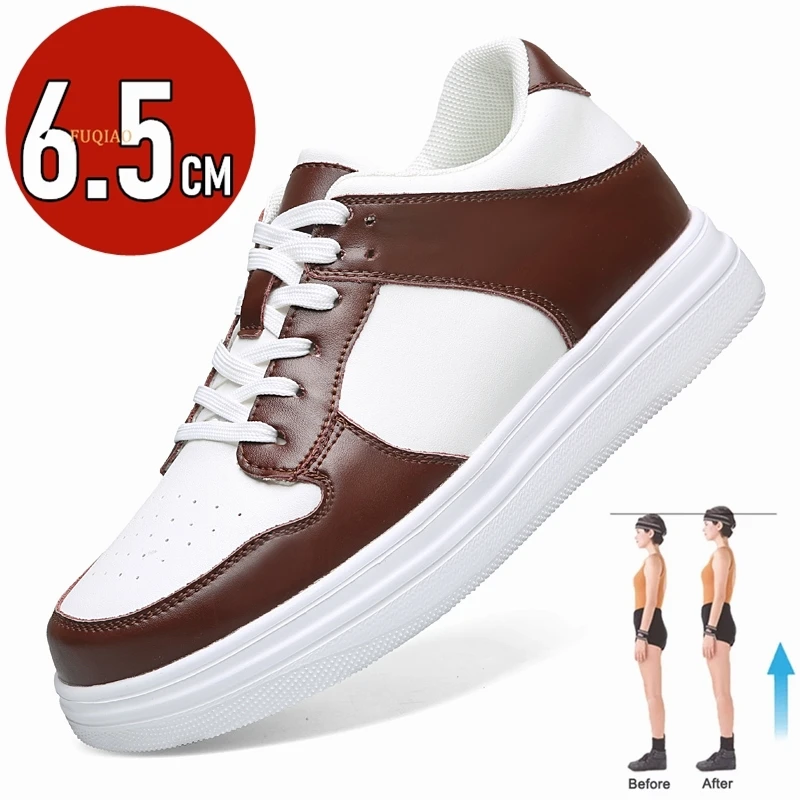 6,5 cm hoogte toenemende schoenen unisex paar casual liftschoenen lichtgewicht comfort ademende onzichtbare lift sneakers voor heren