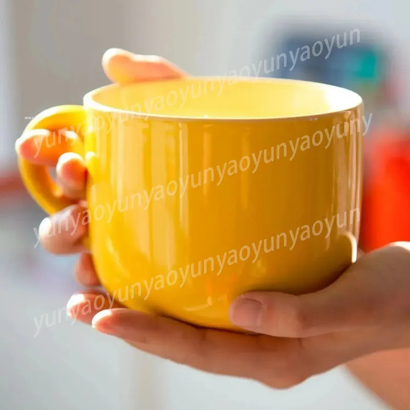 700ml Coffee Mug Large Capacity Ceramic Breakfast Oatmeal Milk Tea Cup Instant Noodles Bowl
