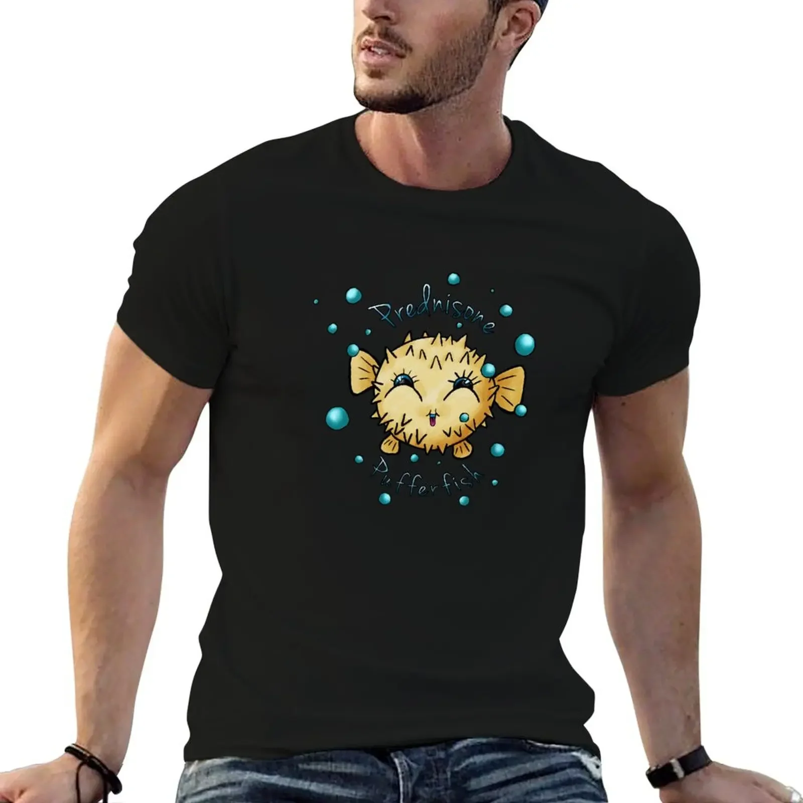 Prednisone Pufferfish T-Shirt graphic t shirts vintage anime shirt mens graphic t-shirts big and tall