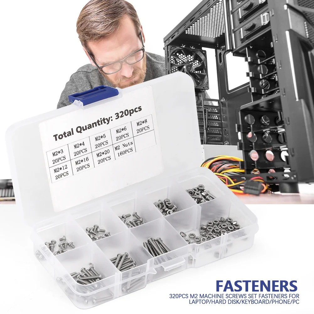 

Machine Screws Screws & Bolts Screws Set Screw M2 Machine Screws Set Fasteners for Laptop/Hard Disk/Keyboard/Phone/PC
