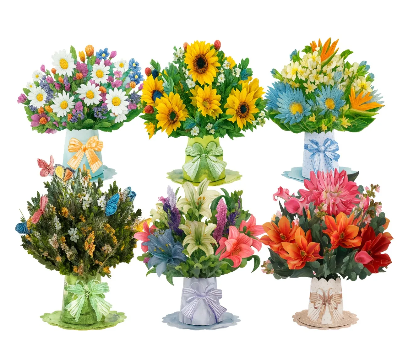 juego-de-tarjetas-de-felicitacion-con-ramo-de-flores-3d-emergente-girasoles-lirios-margaritas-mariposas-del-paraiso-dahlias-tarjeta-en-blanco-incluida