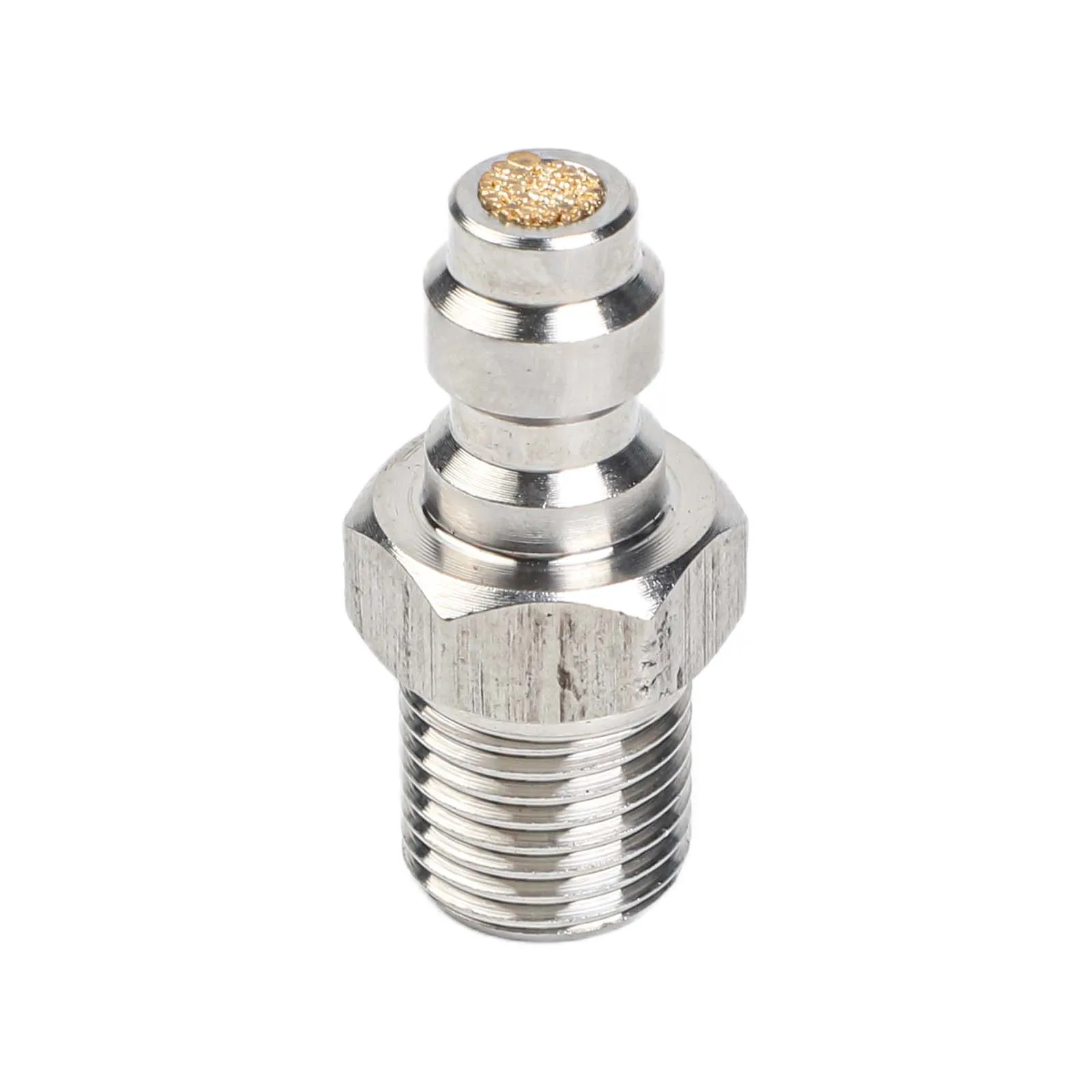 M10x1 Threaded Filling Joint with 8mm Male Connector Check Valve and Filter Stainless Steel and Copper Construction