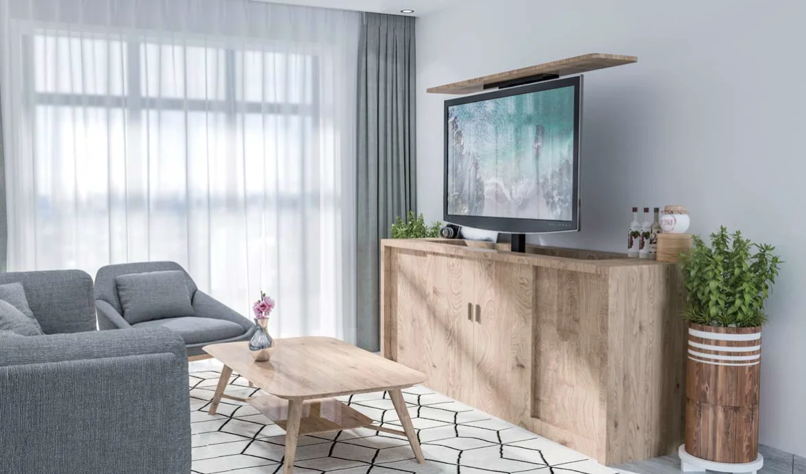 ZJW STLF Advanced With High Quality Custom Tv Lift Motorized Mechanism Conference Room Wall Mount Moveable Self  32 Inch