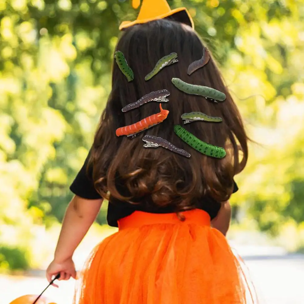 Juego de pinzas para el pelo de oruga pintadas a mano para mujer, accesorio para el cabello de oruga resistente, lindo para mujer con estilo