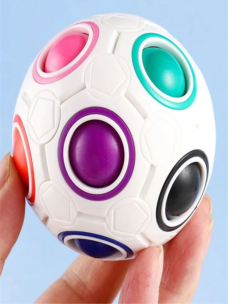 1/4 Stück 12-Loch Magischer Regenbogenball, Drückbarer Spaßball, Intelligenz-Freizeitspielzeug, Geschenk für Kinder, Stressabbau – Detail 3