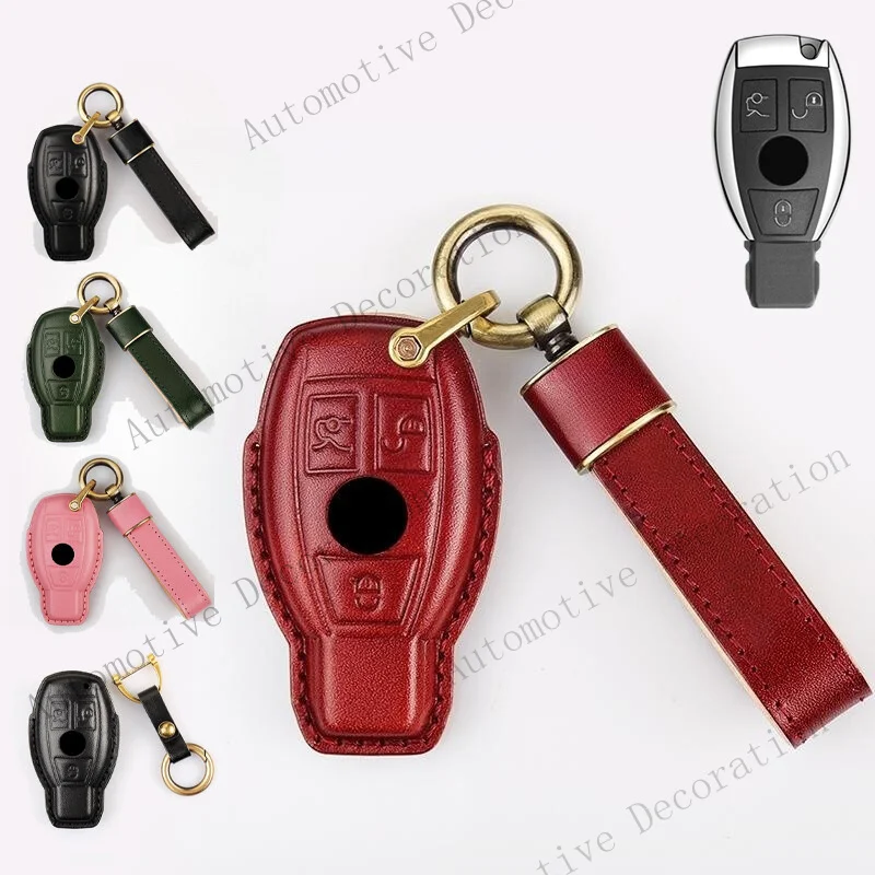 Z+ Genuine Leather Car Smart Key Case Cover Holder Bag For Benz AMG A C E CLK CLS