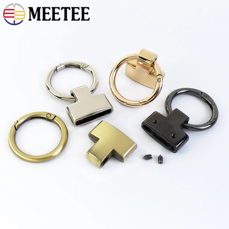 5/10/20Pcs 20/25mm Metal Ring Buckles Keychain Hook Bag Strap Connector Clasp Cord End Handbags DIY Sewing Hardware Accessories