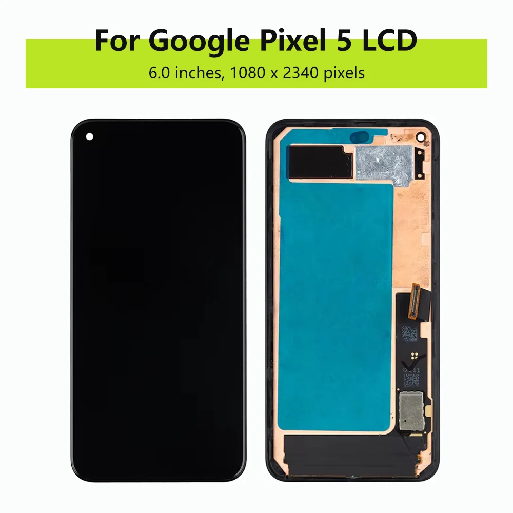 6.0\'\' Screen For Google Pixel 5 GD1YQ GTT9Q G5NZ6 LCD Display Touch Screen Digitizer With Frame For Google Pixel5 lcd