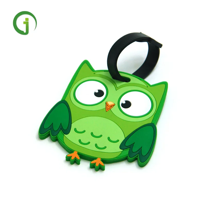 20pcs Green Owl Luggage Tag Soft Rubber Owls Baggage Tags Perfect For Baby Shower, Bridal&Wedding Favors,Party Giveaways