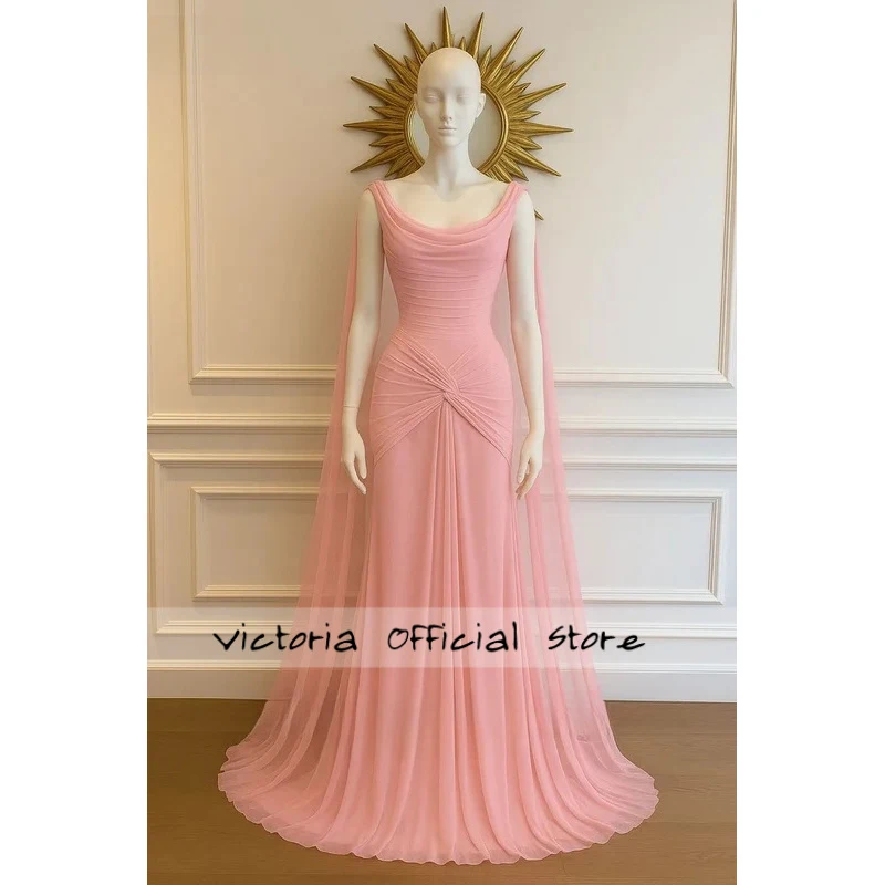 Pleat Chiffon A-Line Prom Dresses sleeveless Spaghetti Strap Evening Dress Floor-Length Evening Party Gown Customized