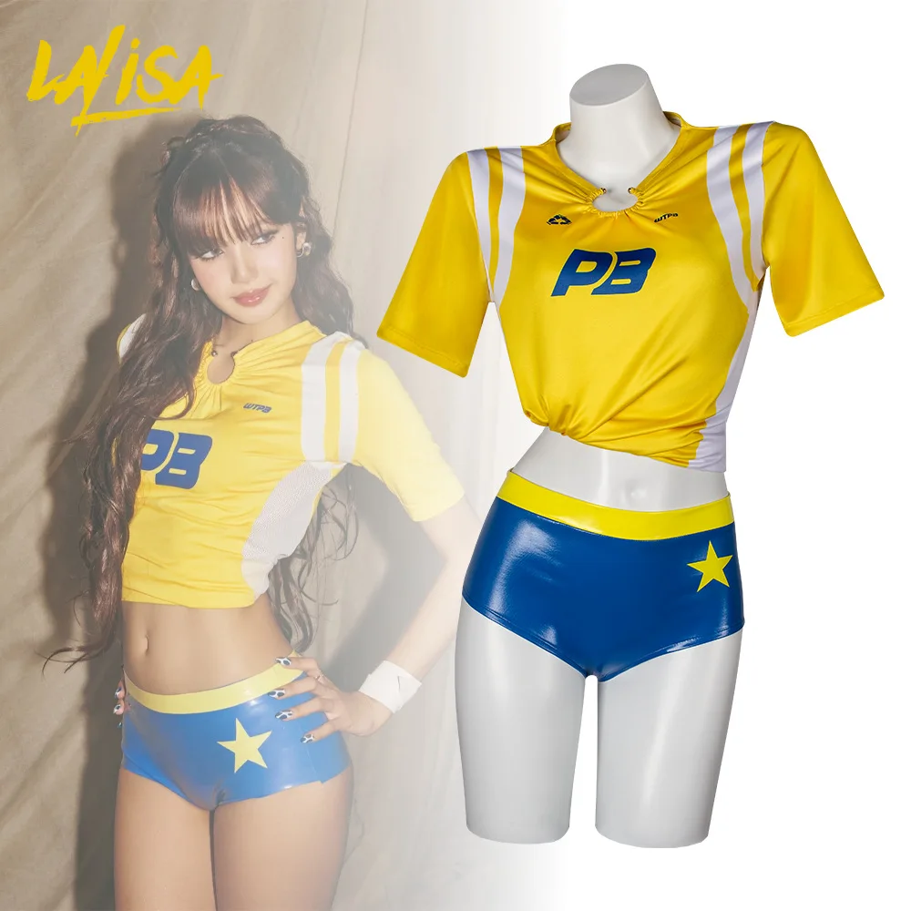

Football Game Cheerleader Cosplay Full Set with Wristbands Socks Stage Outfit Tournament Dance Costumes Halloween Party Suit
