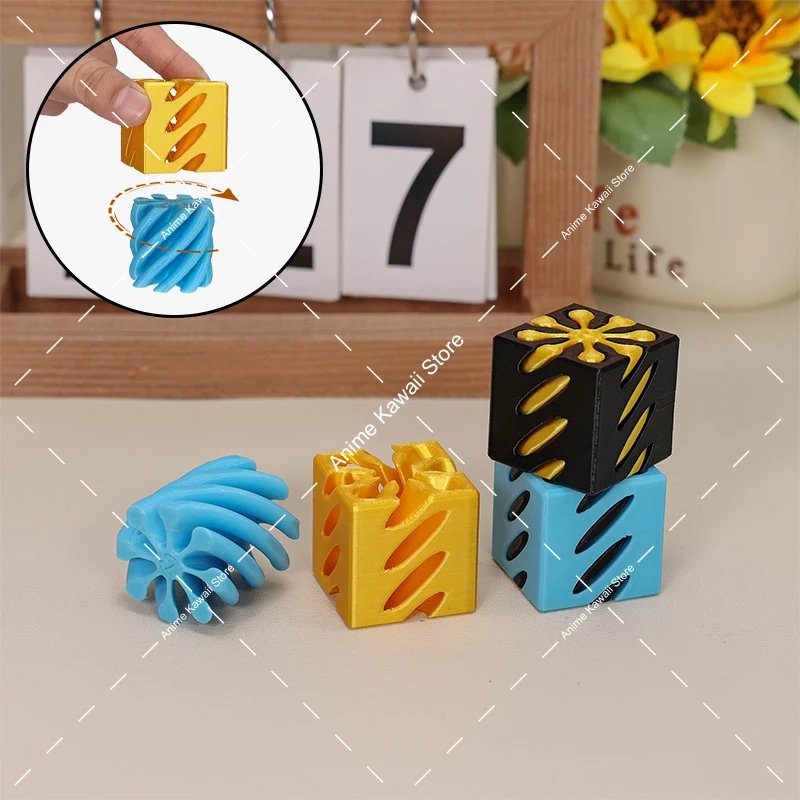 3D Printed Spiral Cone Toy Impossible Pyramid Passthrough Sculpture Pass Through Pyramid Toy Mini Vortex Thread Illusion