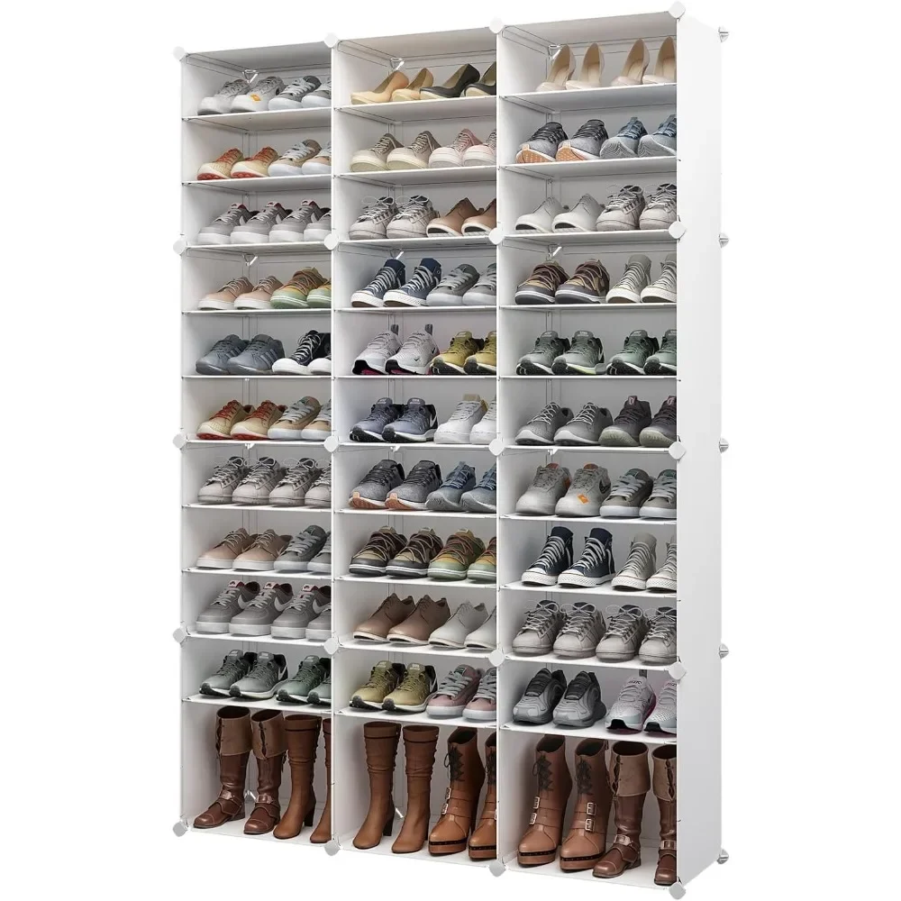 MAGINELS Shoe Rack Organizer 72 Pairs Shoe Cabinet Storage,Shoes Shelves for Living Room Bedroom Hallway, White