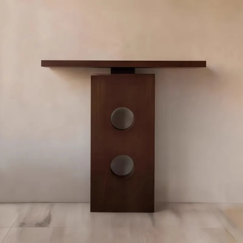 طاولة مدخل من الخشب الصلب على طراز العصور الوسطى B & B مكتب عرض جدار الفندق وممر وابي Safeng ومنصة مدخل سجل المنزل