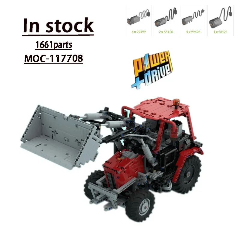 MOC-117708 Urban Transport RC Tractor Patchwork Assembly Building Block Model1661Building Block Parts Children's Building Blocks