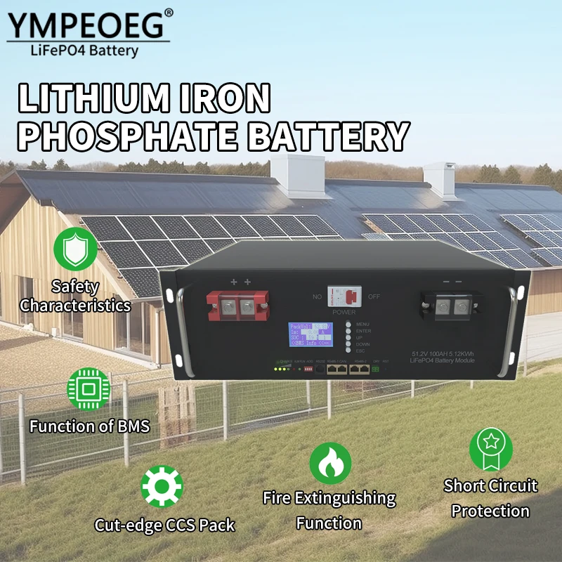 10KWh LiFePO4 Battery Pack 48V 50Ah/100Ah/200Ah Built-in BMS Brand New Grade A Lithium Ion Solar Power Max 32 Parallel