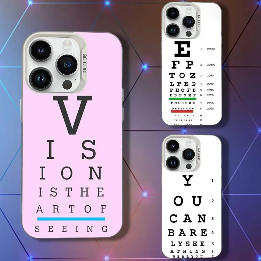 

Medical Eye Chart Phone Case For iPhone 16,15,14,13,12,11,Pro,XS,Max,Plus,Mini,SE White Candy Matte Shockproof Cover