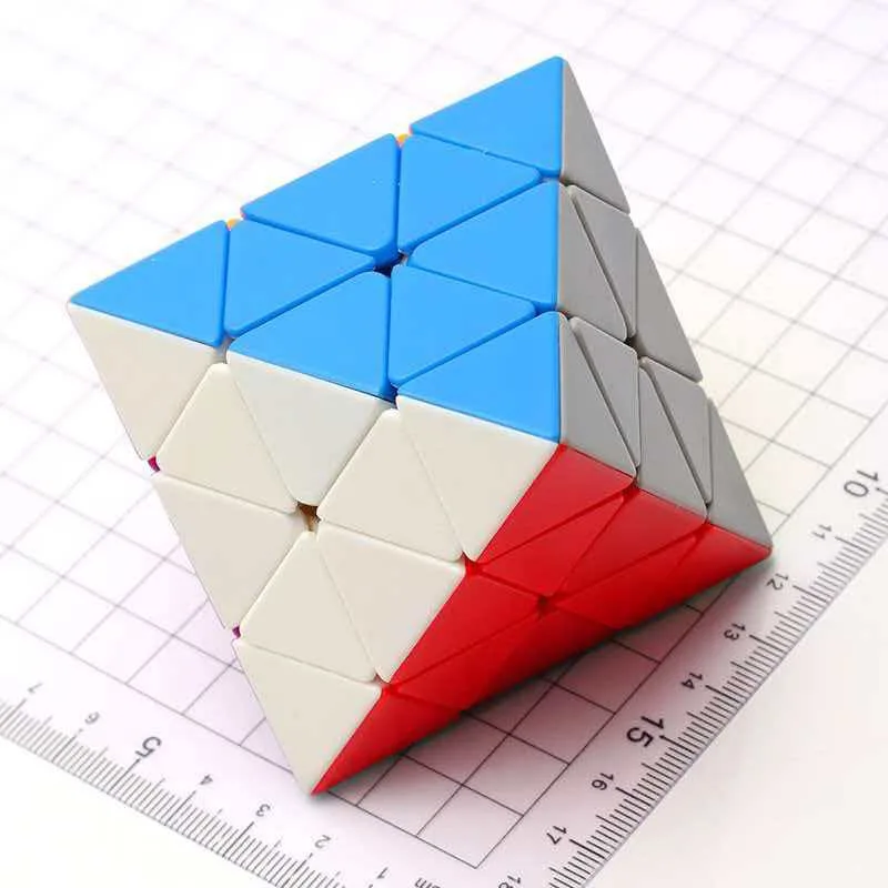 Octahedron Speed Cube 3x3x3 Stickerless Puzzle Triangle Educational IQ Test Difficulty Brain Teasers Toys For Kids Adults