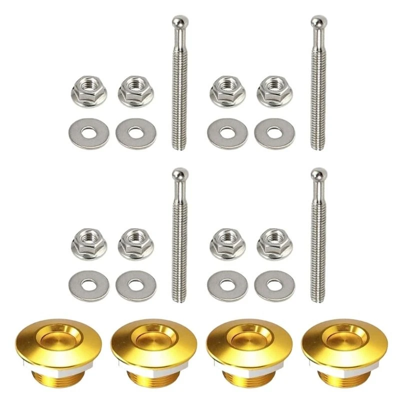 

y1gd 4Pcs Quick Hood Pins Lock Aluminum Car Bumper Hood Pin 25mm Fasteners Lock