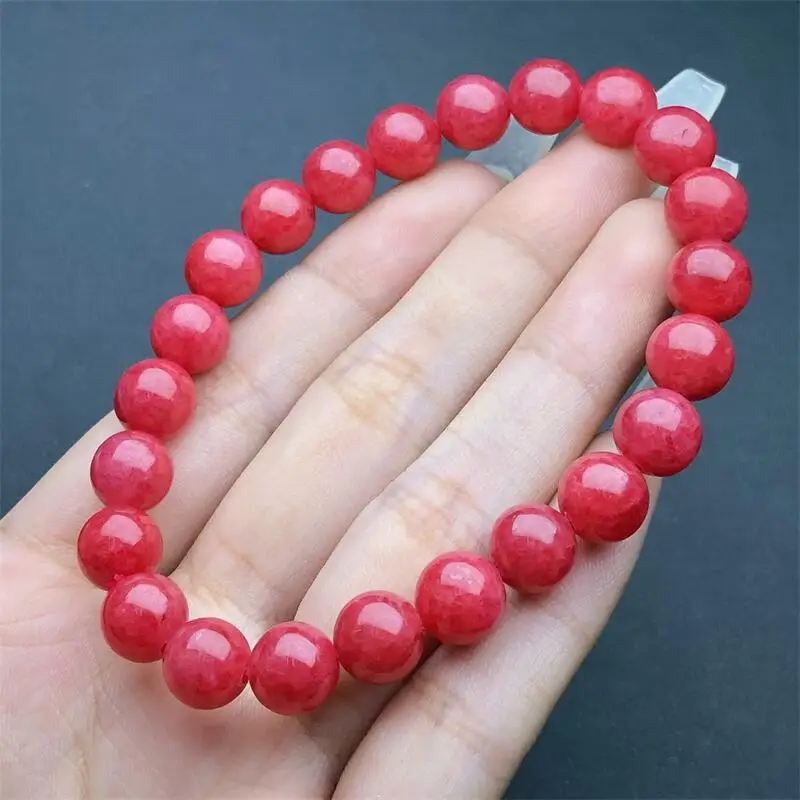 9MM Natural Rhodonite Bracelet Round Beads Strand Women Men Healing Fengshui Energy Jewelry Lovers Gift 1pcs