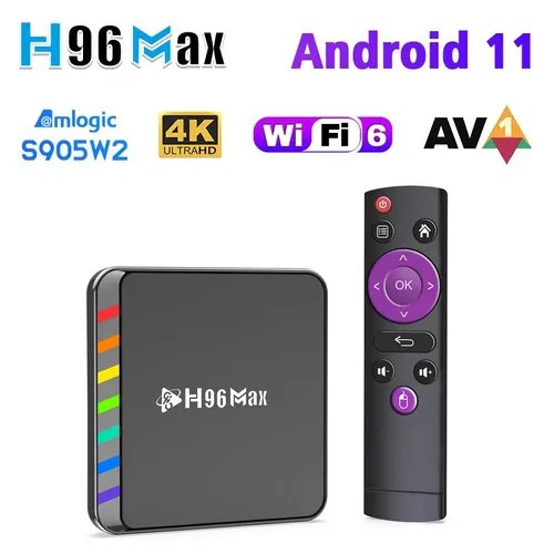 H96 Max W2 Smart TV Box Android 11 4GB 32GB 64GB AV1 Quad Core WIFI6 4K Set Top Box reproductor multimedia TV Box