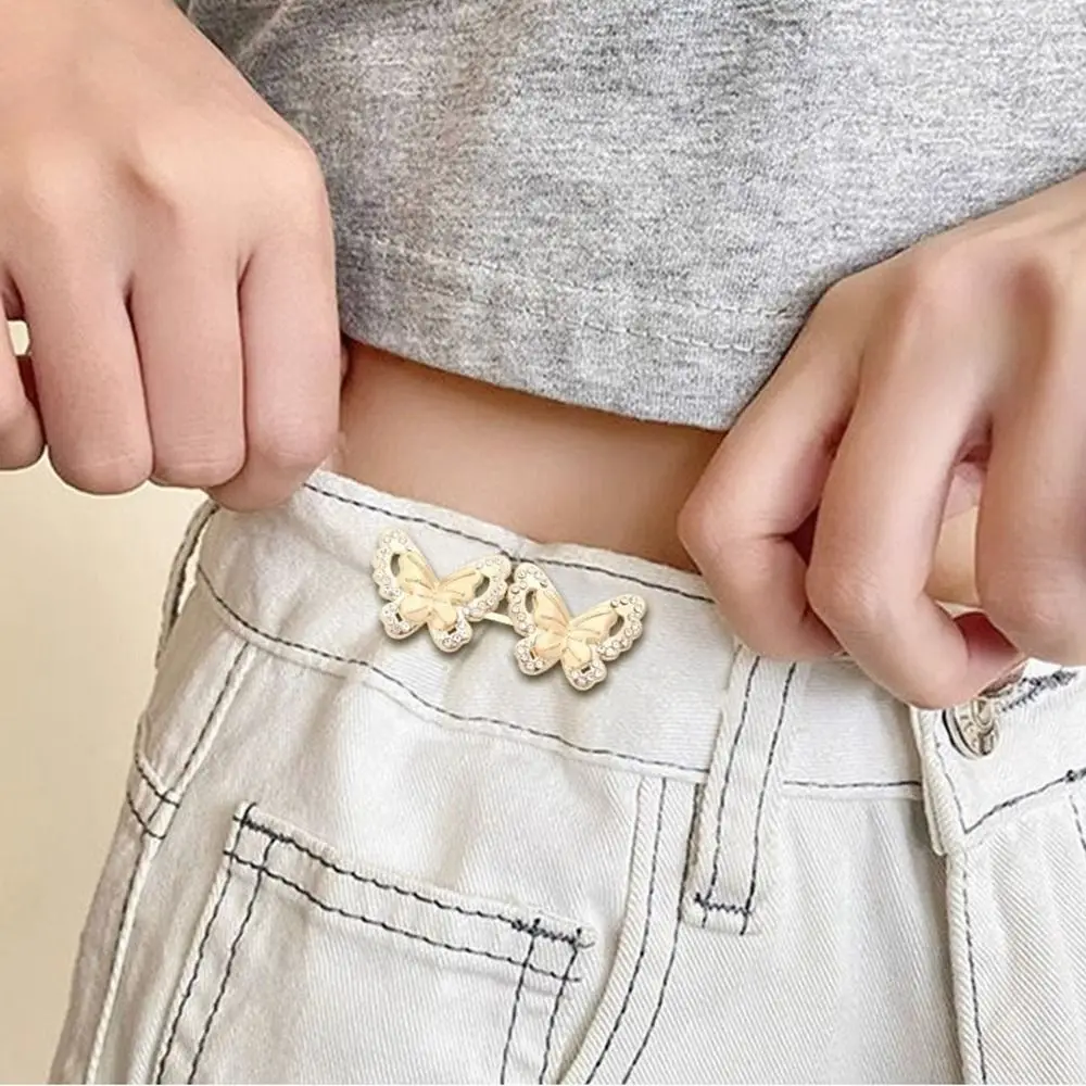 Clothing Accessories Waist Closing Button Metal Pins Removable Tighten Waist Button Adjustable Jeans Ornaments Waist Clip Women