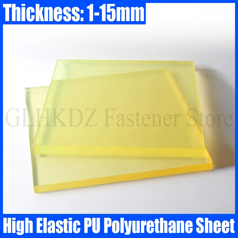 1PCS PU Polyurethane Sheet Thickness 1-15mm Beef Tendon Board Elastic Wear Resistant Rubber Sheet Buffer Shock Absorption Plate