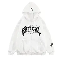 New American Retro Zipper Gothic Letter Star Hoodie Fashionable Men's Casual Versatile Coat